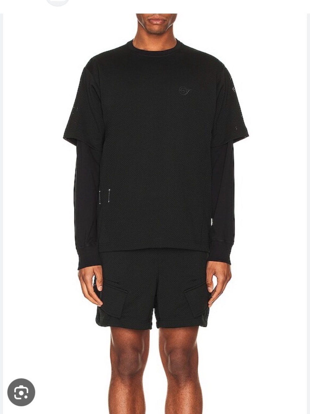 Reigning Champ Jide Osifeso 2 Layer Mesh Crewneck Top Pullover Black Large
